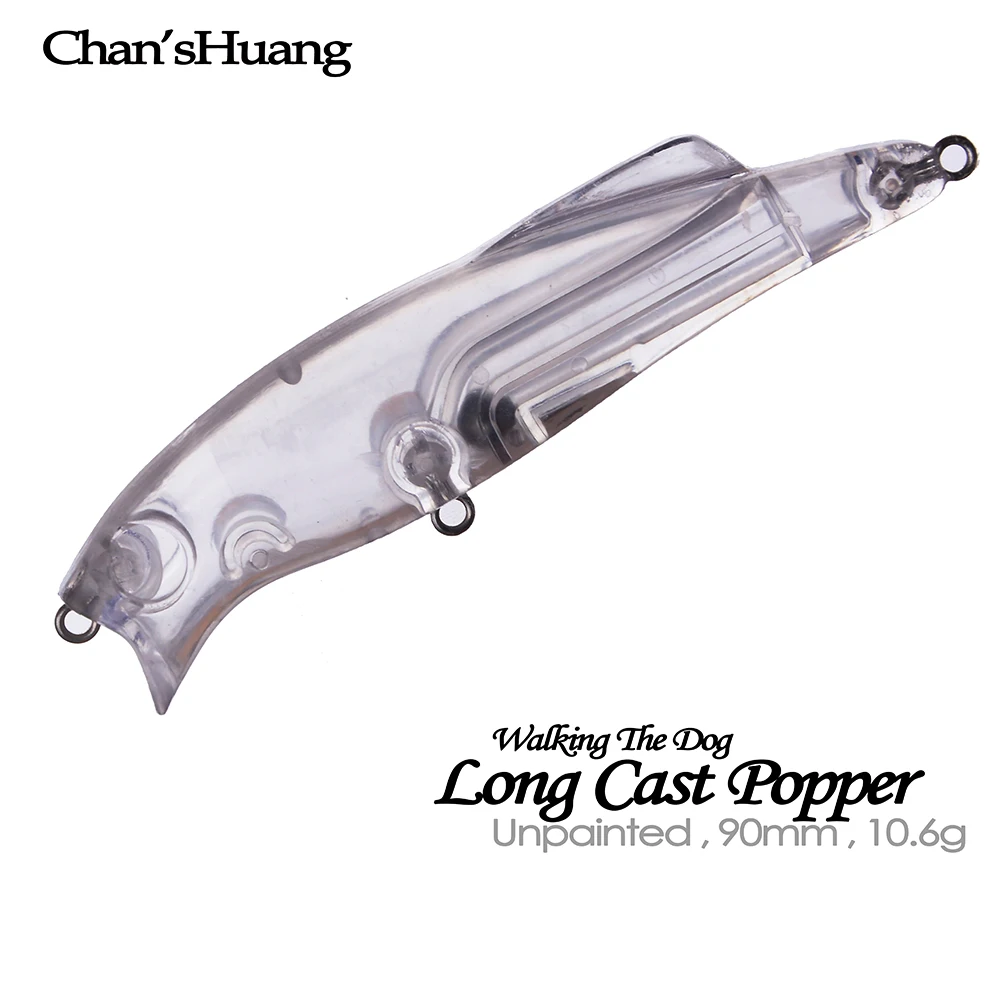 Chan'sHuang 20 piezas cebo en blanco sin pintar, 10,6g/90mm, Popper de fundición larga para caminar al perro, señuelo de pesca Artificial hecho a mano DIY