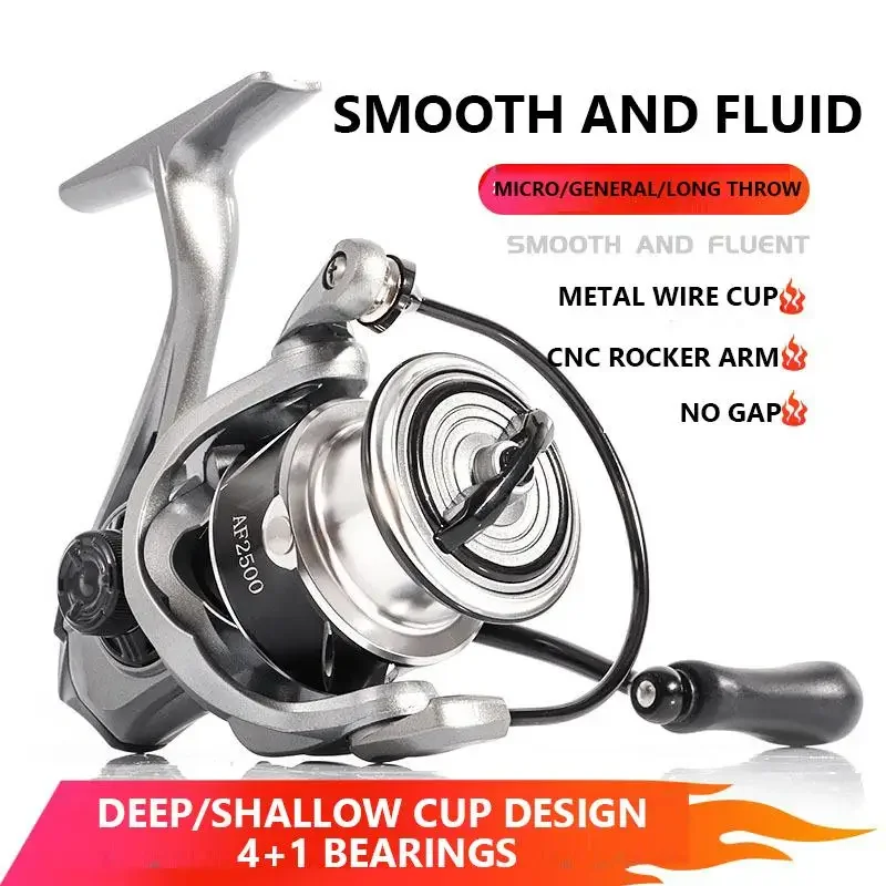 Carrete giratorio de pesca de lubina Mavllos AF, potencia de arrastre, relación de velocidad de 6KG, 5,2: 1, 1500- 4000, carrete de aluminio, carrete de pesca de trucha de agua salada - imagen 3