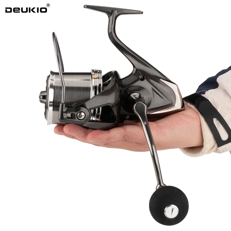 Carrete DEUKIO Big Sea Spinning para larga distancia metálico