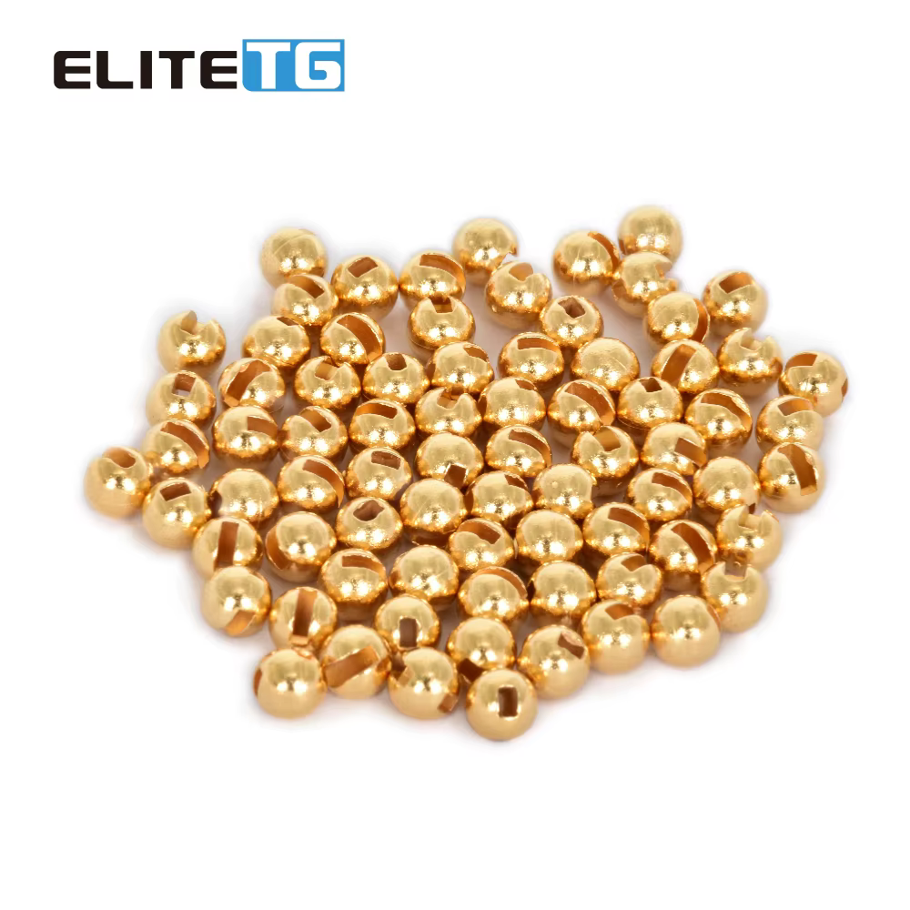 Elite TG 50 Uds 3,8-6,4mm cuentas ranuradas para pesca con mosca atado de moscas ninfas Material de moscas, perca de trucha DIY cuentas de pesca con mosca