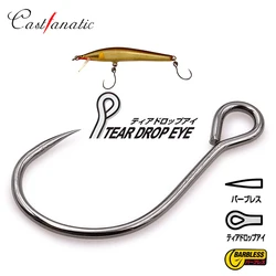 Castfanatic SBL-55 ganchos individuales afilados más fuertes con púas de ojo grande sin púas para accesorios de aparejos de pesca Minnow Crankbait