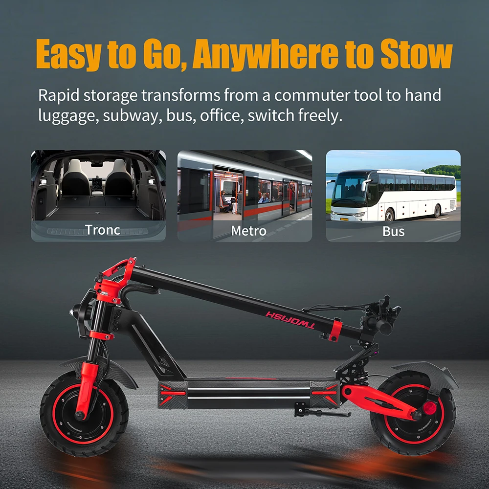 TWOFISH TW4 PRO Scooter eléctrico potente neumático vacío - imagen 5