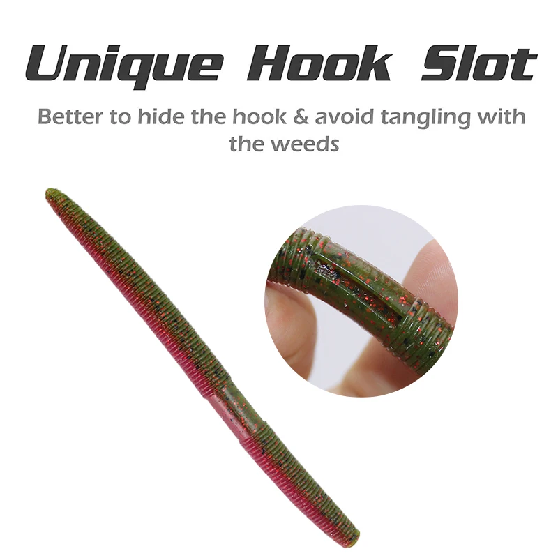 1 Uds gusanos señuelo de Pesca de lubina cebo Artificial de plástico suave Ned Wacky Rig Tpe flotante sin peso Leurre Souple Wobbler - imagen 2