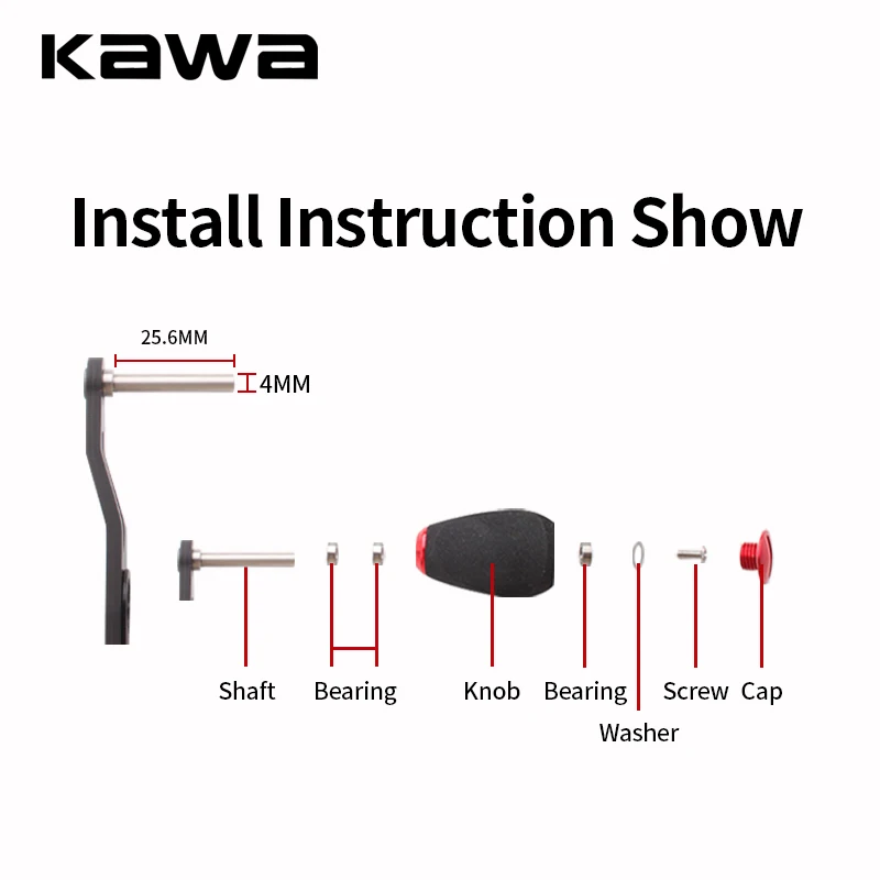 Kawa-mango de carrete de pesca de fibra de carbono con perilla EVA para S/ D/ A, tamaño de agujero de Baitcasting, 8x5/7x4mm, longitud de 90mm, bricolaje, 1 unidad - imagen 2