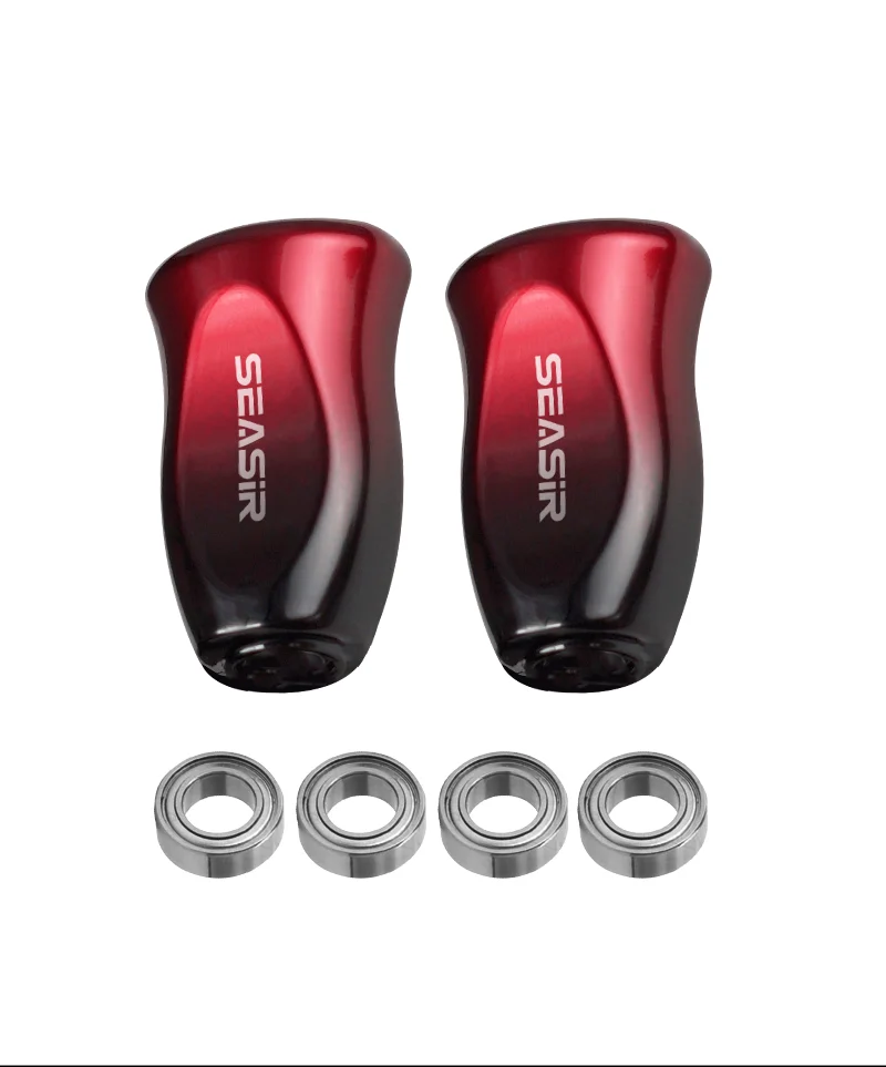 Empuñadura negra y roja para carrete baitcasting