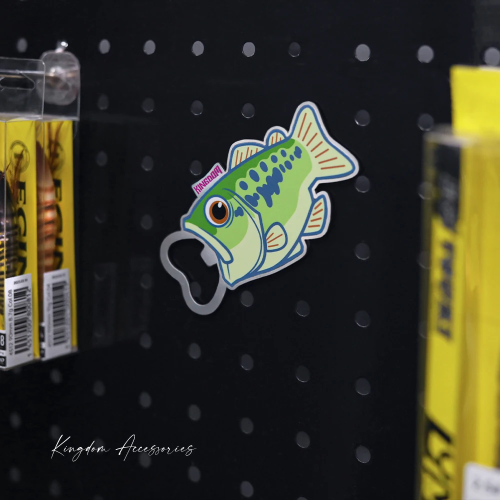 Kingdom Bottle Opener Magnetic Design 10*6cm Non-Slip Metal Material Bottle Opener Fridge Magnet Fishing Accessory - imagen 4