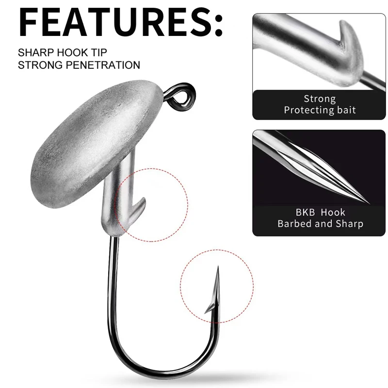 TAKEDO 3,5G 5G 7G 10G 14G anzuelo con cabeza de anzuelo juego de anzuelos de gusano carpa trucha señuelo equipo de pesca artículos - imagen 4