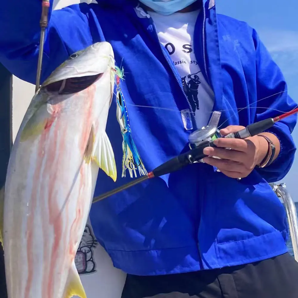 200g/150g/120g/100g/60g Glow Lumious Kabura Slider Snapper/orata Jig head con falda jigging señuelo barco inferior jig Cod señuelo - imagen 4