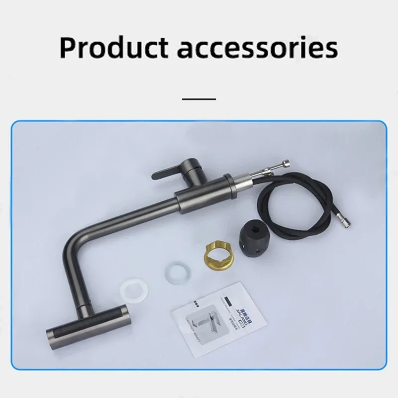 Grifo extraíble de cascada de lluvia de acero inoxidable, cocina, hogar caliente y frío, a prueba de salpicaduras, 2 en 1, grifo de agua para lavar platos - imagen 5