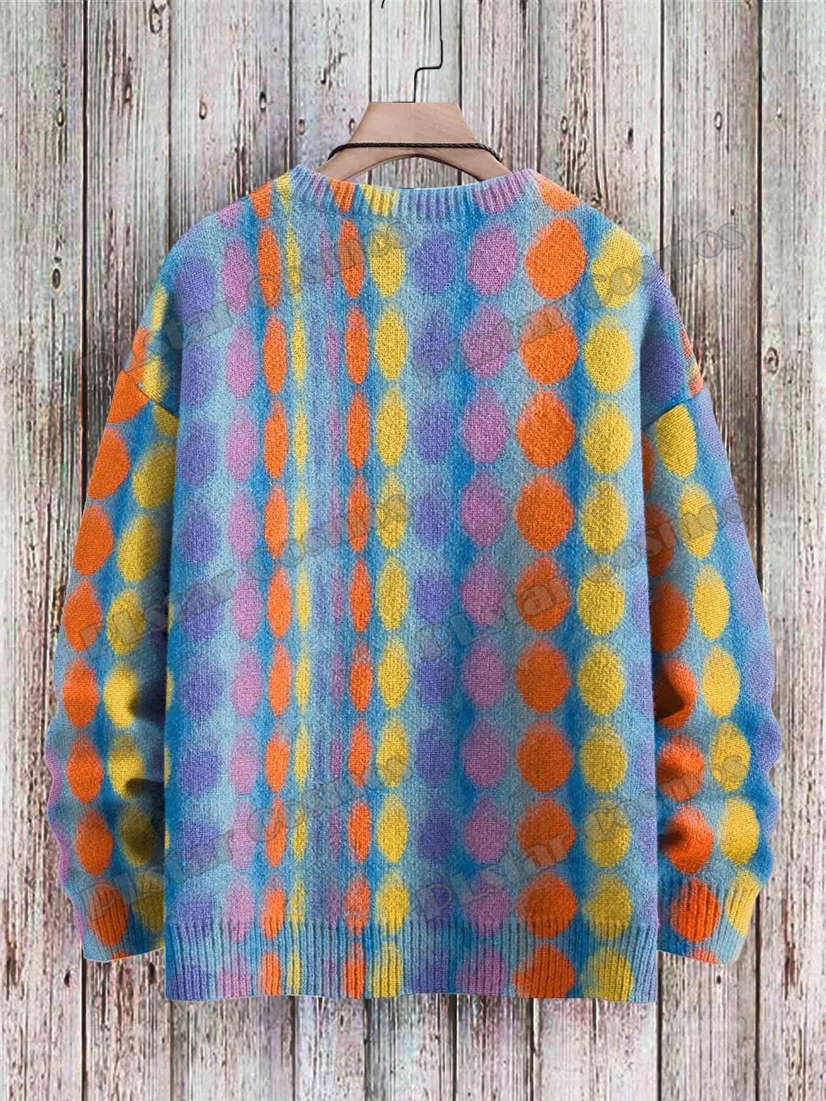 Jersey de punto informal Unisex de invierno, suéter Vintage con diseño artístico de mariposa, suéteres de punto con cuello redondo a la moda con estampado 3D KMY37 - imagen 2