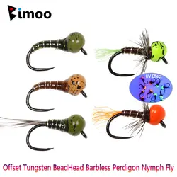 Bimoo 6PCS # Señuelo de pesca de trucha, cebo de insecto húmedo de hundimiento rápido, cabeza de cuentas de tungsteno compensada o UV, sin púas, Perdigon Ninfa, 20
