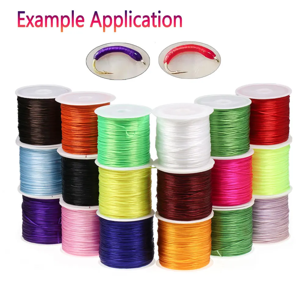 Bimoo-hilo elástico de gusano flexible, 0,6mm, ninfa, zumbador de cuerpo, Flexi, Streamer, Señuelos de Pesca de Mar, Material de atado de moscas - imagen 5
