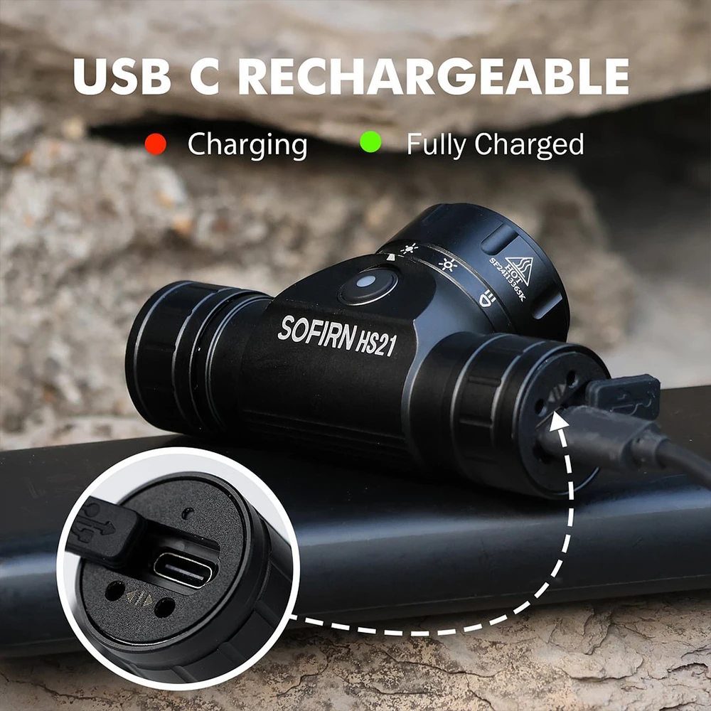 Sofirn HS21 Faro Frontal 2000lm Recargable USB-C con Luz Roja - imagen 4