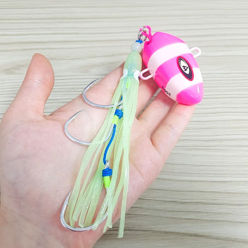 OBSESSION J18 100g-300g anzuelo de cabeza de plantilla de Metal Kabura Bullet calamar señuelo ganchos de asistencia hundimiento Jigging señuelo Bottomship Marlin Inchiku - imagen 3