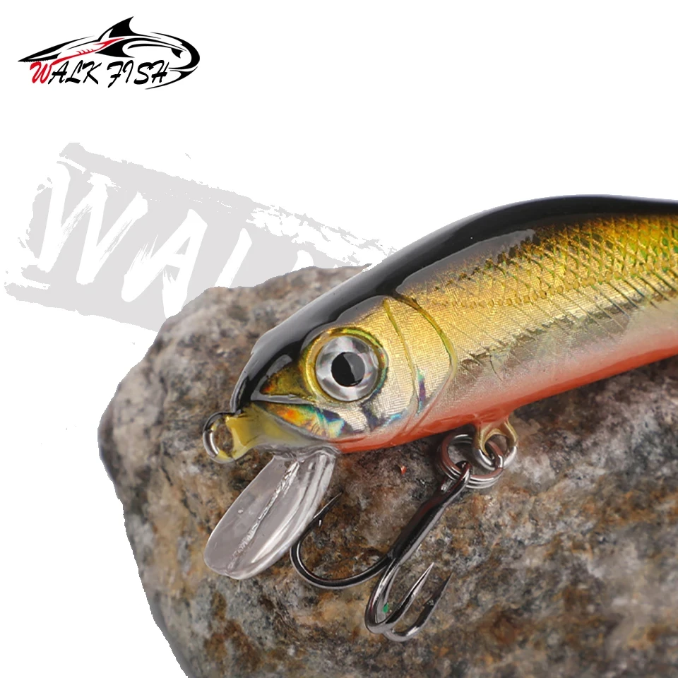 WALK FISH-señuelo de Pesca flotante, cebo duro de plástico con ojos 3D, plantilla Artificial, Wobblers, Crankbait, 5,5 cm, 4,5g - imagen 2