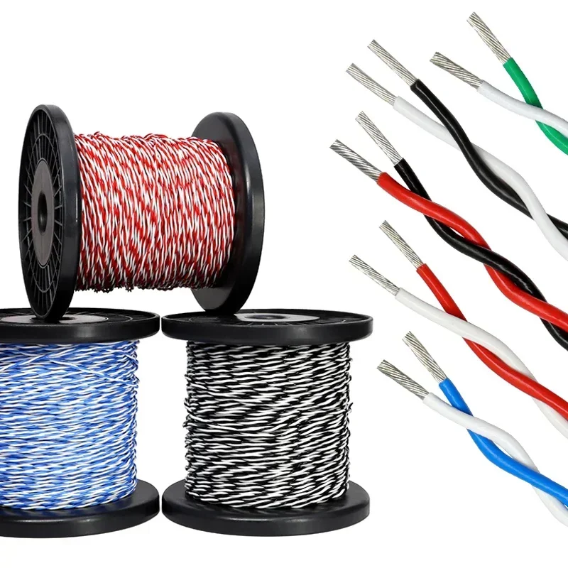 Cable de PTFE AFS200 de 1 ~ 20m, par trenzado 26/25/24/22/20/18/17/15/13AWG, aislamiento FEP de alta temperatura, Cable electrónico de cobre estañado - imagen 5