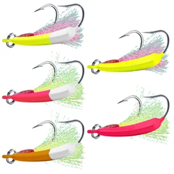 Jig Head Pompano con anzuelo Teaser para pesca Surf en agua salada