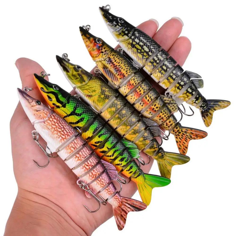 Señuelos de Pesca multiarticulados, cebo duro de 12cm y 20g, aparejos de Pesca Wobbler, Crankbait, 1 unidad - imagen 4