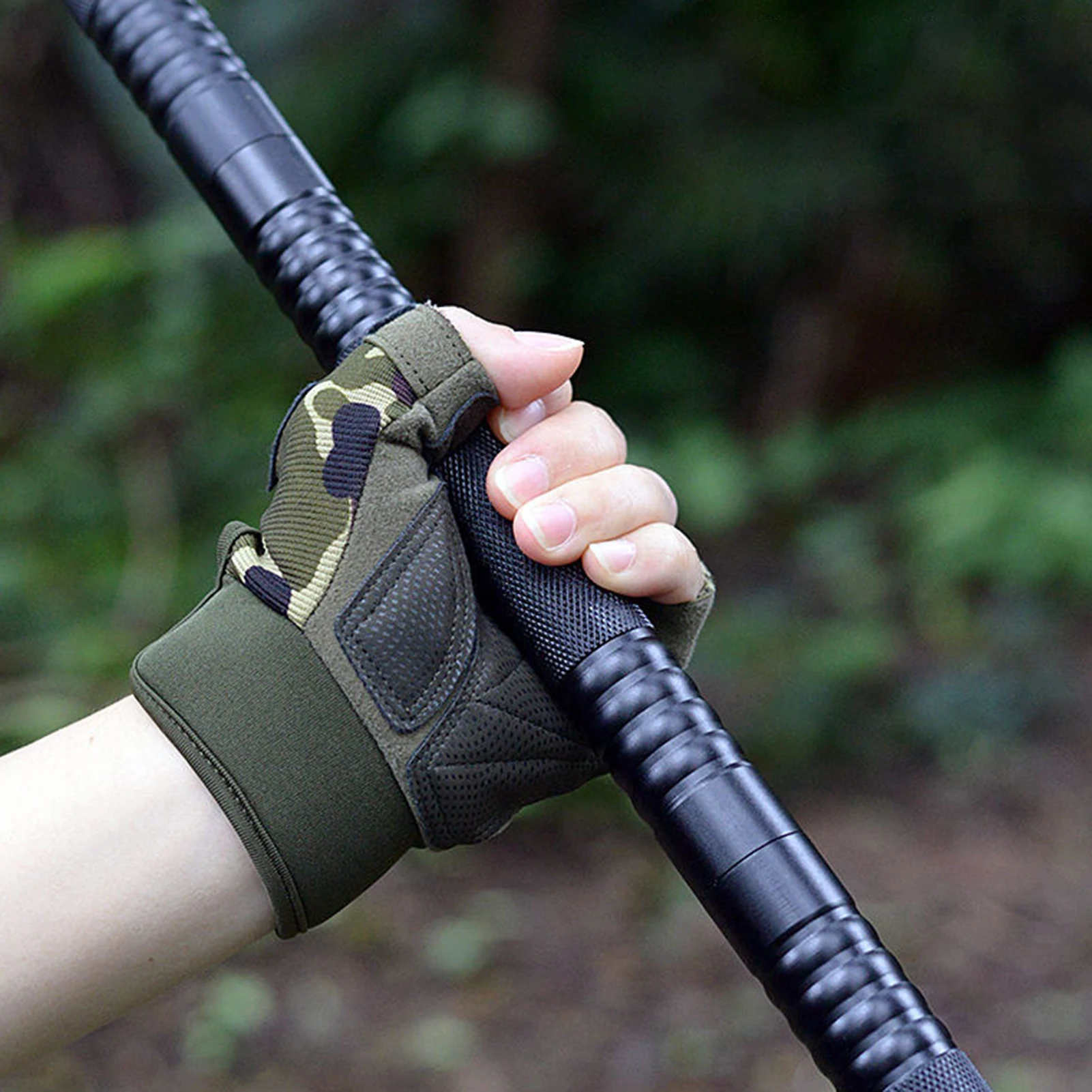 Bastón Trekking Plegable Antideslizante para Senderismo y Camping - imagen 4