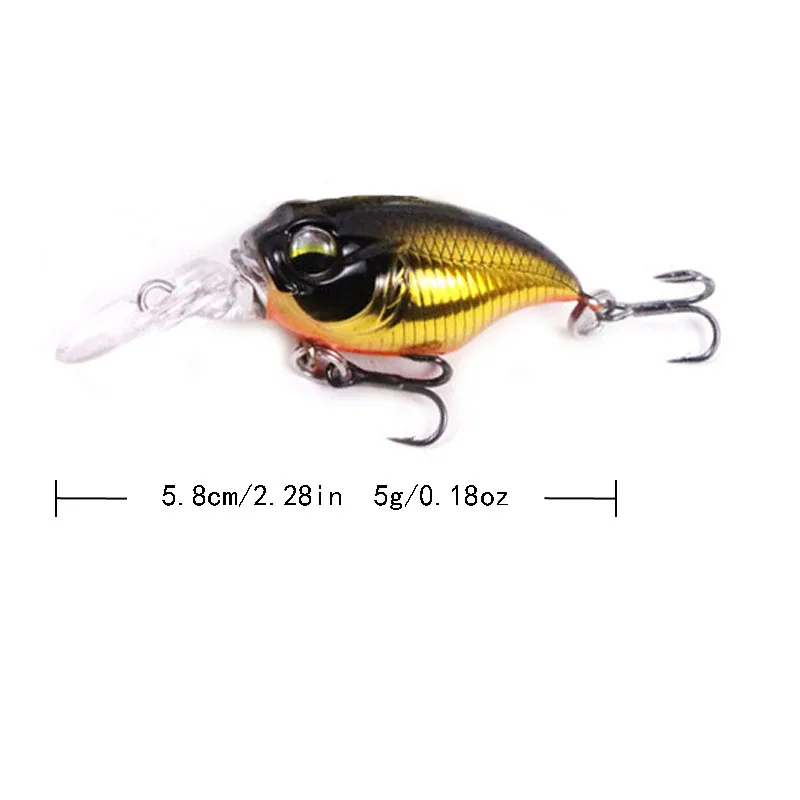 Topwater Mini señuelo de pesca Crankbait 5g 38mm flotante Wobbler cebo duro Artificial para Lucio Walleye Bass Swimbait Accesorios - imagen 2