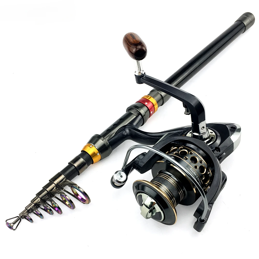 GHOTDA-caña de pescar giratoria Combo, 1,8-3,6 M, caña telescópica 5,2: 1, carrete de arrastre máximo de 8kg de alta velocidad, Kit de pesca portátil de viaje - imagen 2