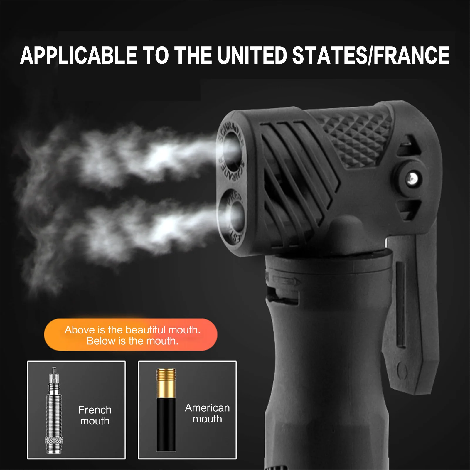 Bomba de bicicleta portátil, bomba de aire de alta presión de aleación de aluminio duradera para bicicleta de carretera MTB, bicicleta eléctrica, accesorios para ciclismo al aire libre - imagen 3