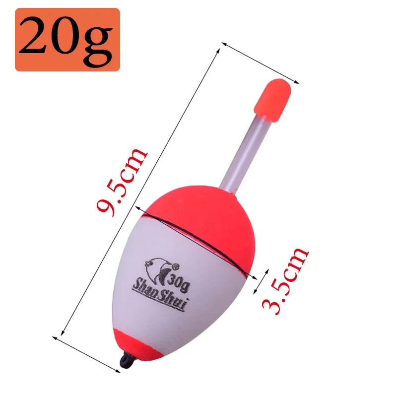 Flotador de pesca EVA, 1 unidad, 10g/20g/30g/40g/50g/60g, palos luminosos nocturnos Bobber, herramienta de aparejos de pesca para el vientre con dobladillo en olla, WD-083 - imagen 3