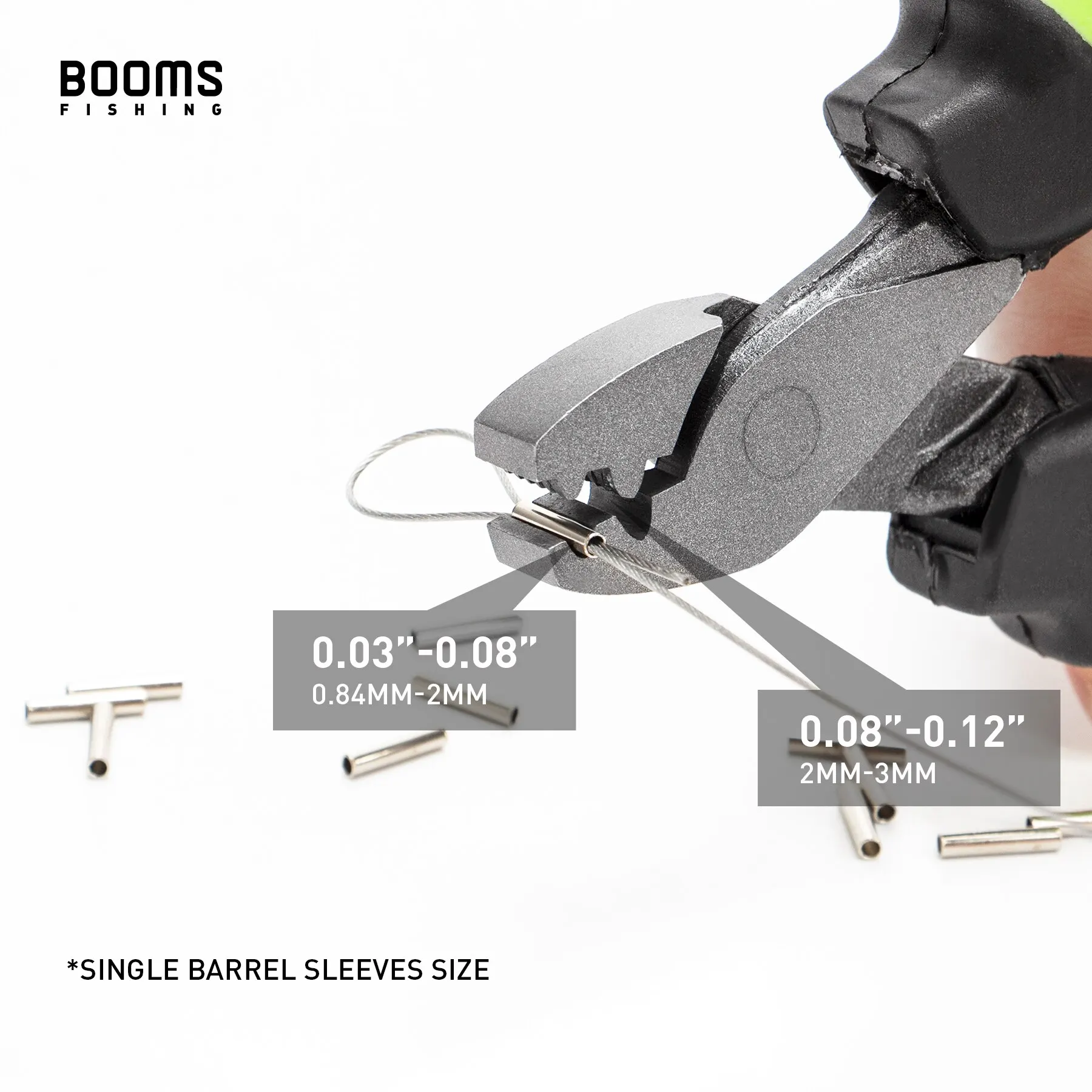 Booms Fishing-Alicates de engarzado de pesca CP2, herramientas de enchufe de un solo barril, mango antideslizante ligero portátil con cordón - imagen 3