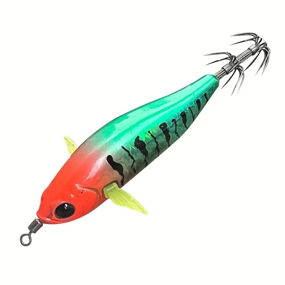 Cebo de pesca luminoso con láser, Material de madera, 63mm, 7,2g, señuelo flotante con forma de camarón, cebo de Jigging de calamar, pesca de calamar - imagen 2