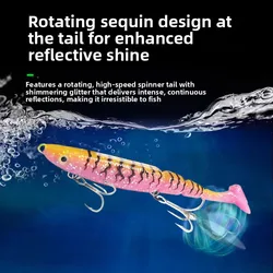 Señuelo de pesca multiinodal, 1 Uds., 35g, 130mm, Swimbait, anzuelo triple con cola en T de agua dulce, aparejos de plástico de silicona Barracuda