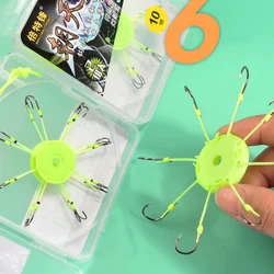 4 Uds 2 cajas 8 ganchos solapa explosión carpa pesca gancho acero 6/10/13 #   Anzuelos de Pesca con solapa de mar, aparejos de anzuelos con púas, Pesca para peces