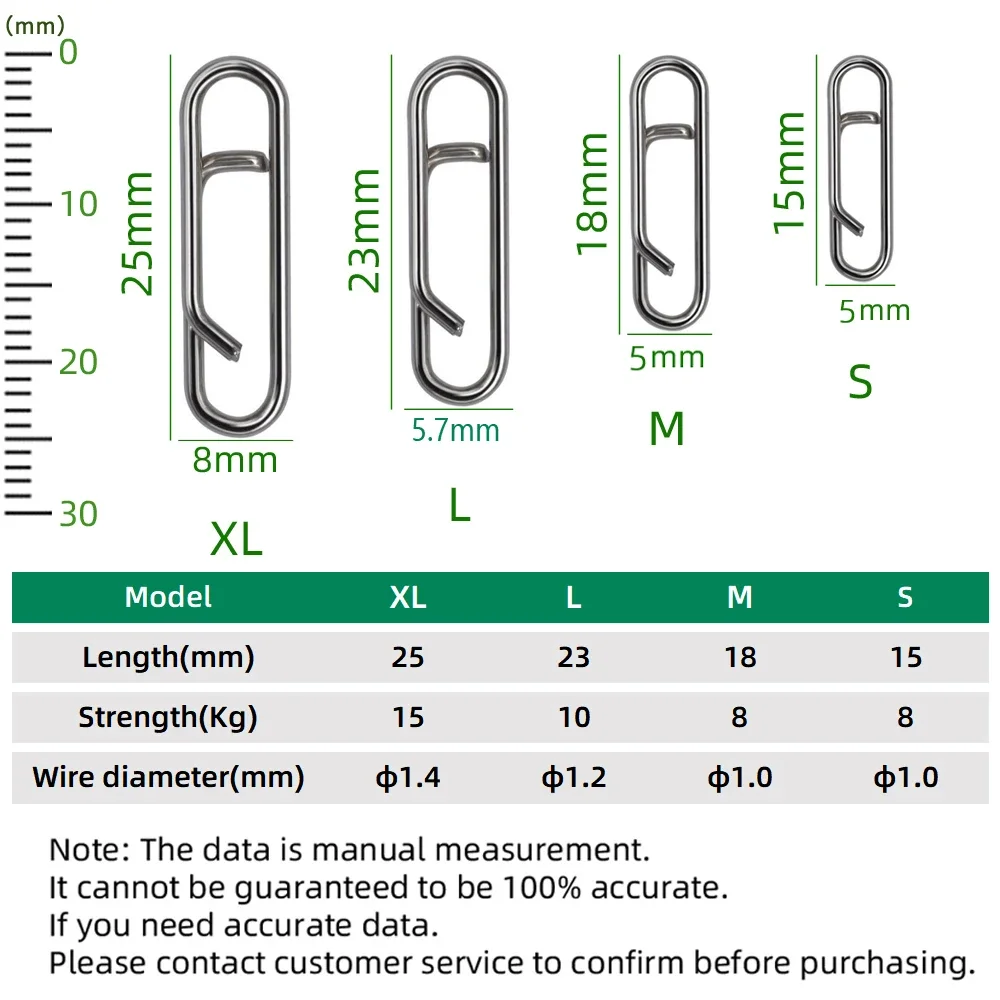 DNDYUJU 30 Uds 304 señuelo de pesca de acero inoxidable Snap pesca giratorio enclavamiento bonito Pin señuelo conector accesorios de pesca - imagen 2