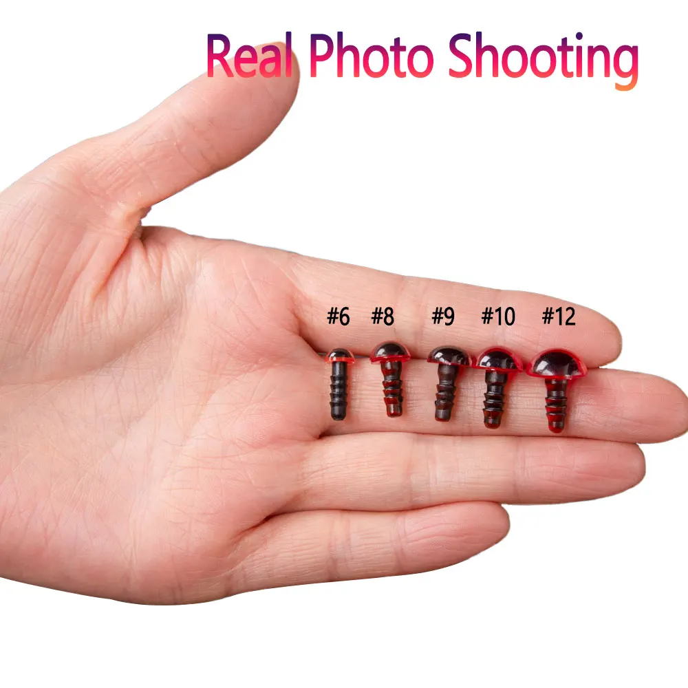 Bimoo-Señuelos de Pesca de lubina, 20 piezas 3D de Ojos de plástico sólido con ratón de vapor, Material de atado de moscas, serpentina de agua salada grande, 6mm - imagen 4