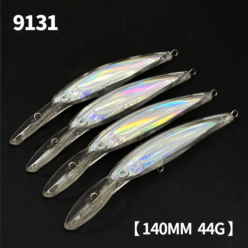 Señuelo de pececillo en blanco sin pintar, 20 piezas, 140mm, 44g, señuelo de Pesca de curricán grande, cebo Artificial para buceo profundo, Wobblers, Pesca de carpa