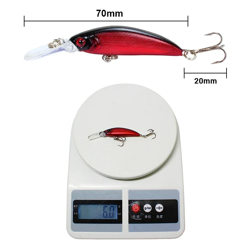 Señuelo De Pesca De manivela piezas, Wobbler, 7cm/6g, Isca Minnow, señuelos artificiales, Crank Bait, Leurre De Bass Pike, Trolling, aparejos De Pesca - imagen 3
