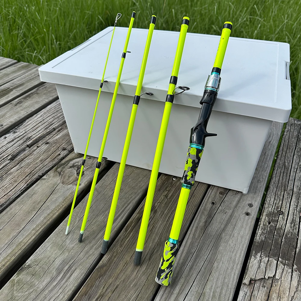 Caña de pescar giratoria de carbono, 4-5 secciones, 1,8/2,1 m, caña de viaje portátil, cañas de pescar giratorias, aparejos de pesca para toda el agua - imagen 3