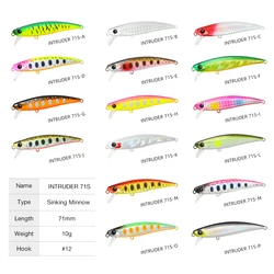 TSURINOYA INTRUDER 71S Jerkbait hundido para trucha y lubina