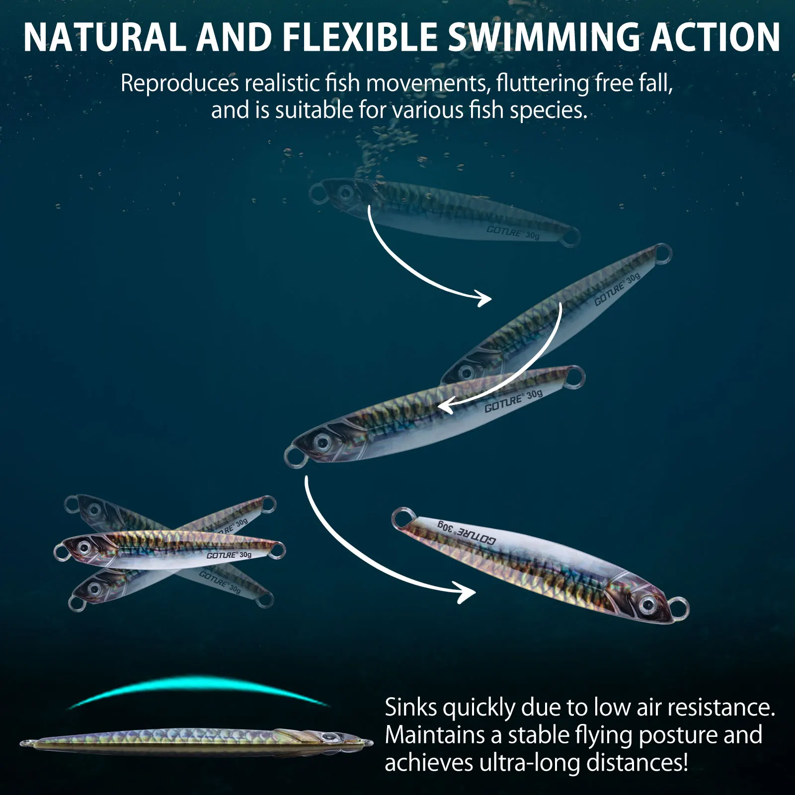 Goture señuelo jigging metálico con cuchara giratoria hundimiento - imagen 3