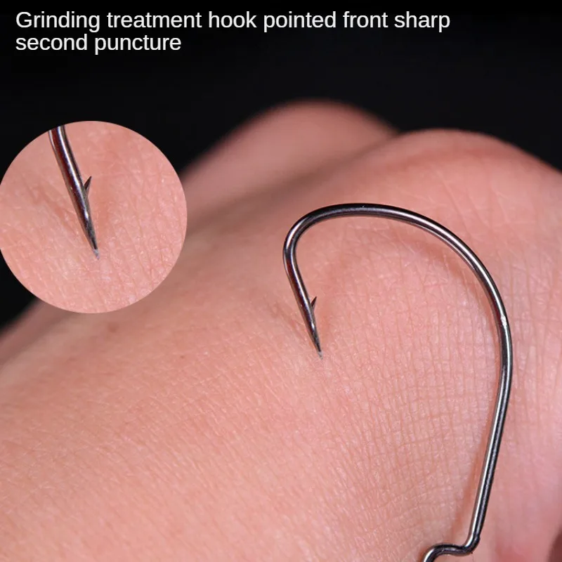 Anzuelos de Pesca de Mar, anzuelo de lubina grande, de acero de alto carbono, con púas, para señuelo de pesca suave, 300 piezas - imagen 5