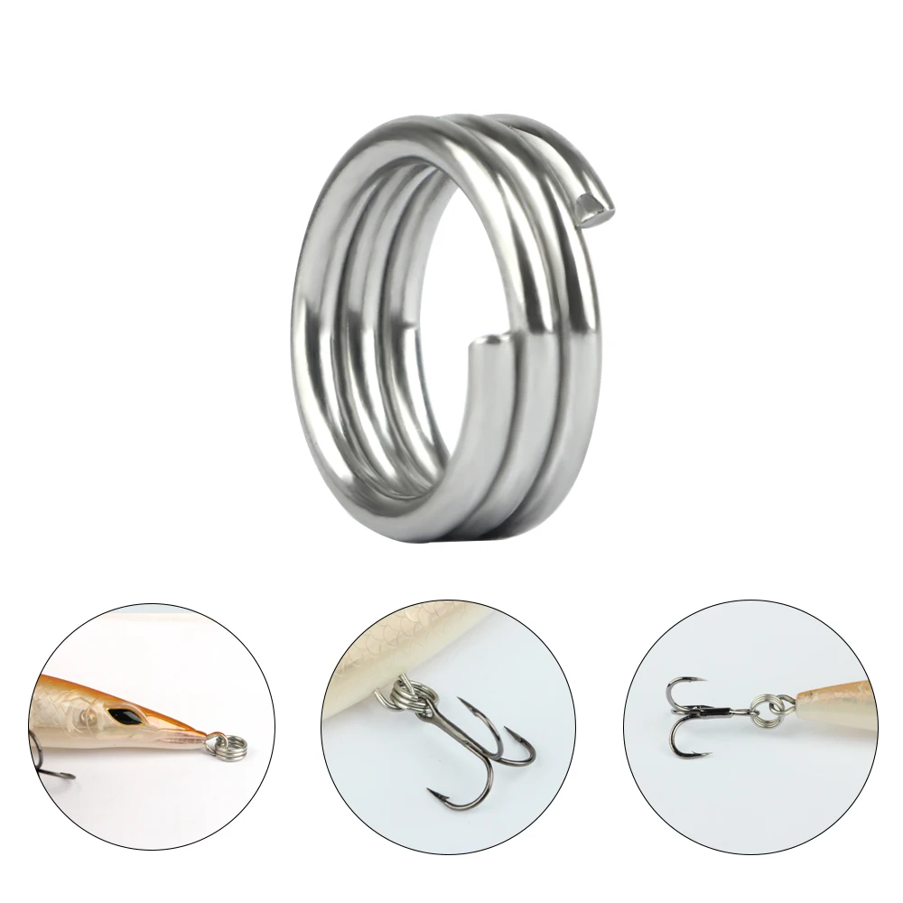 FTK 10 Uds anillos de pesca divididos 6mm-12mm anillos divididos de acero inoxidable señuelo fortalece anillos de conexión para accesorios de pesca - imagen 3