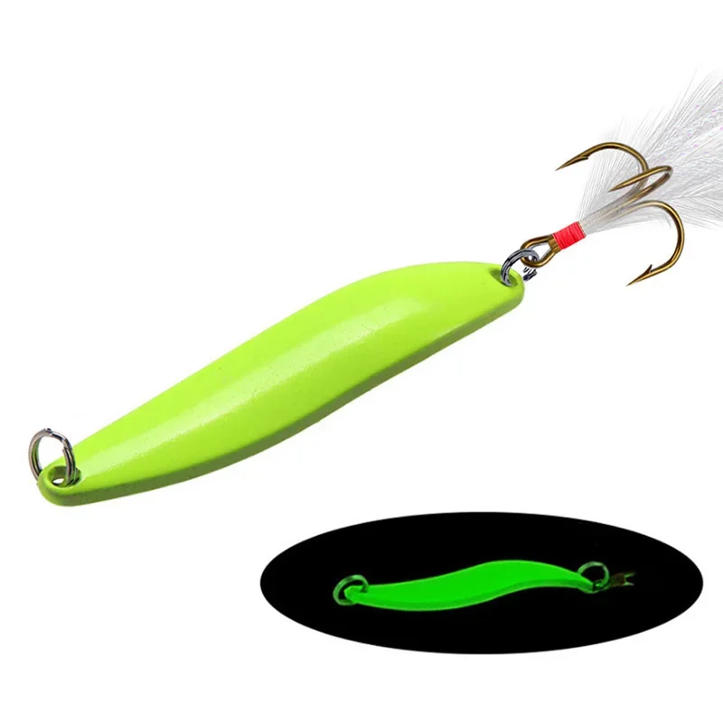 Señuelo luminoso de Metal para pesca de agua salada, 1 unidad, 5g/7g/10g/13g, con cuerpo láser de pluma, cebo de hundimiento, aparejos de pesca de carpa