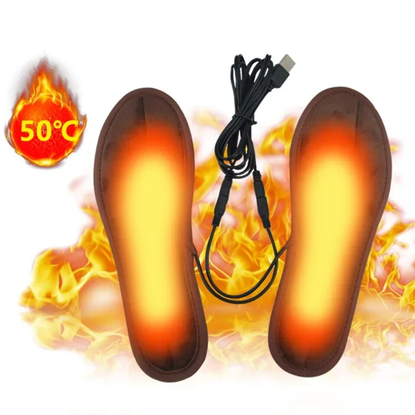 Plantillas USB, plantillas eléctricas para zapatos calentadas, calcetines cálidos, calentador de pies, calentador de invierno, accesorios para acampar y senderismo, calentador de pies - imagen 5