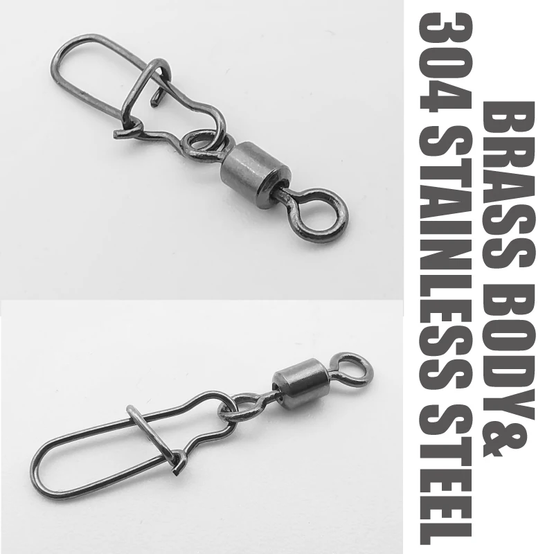 LUREHOLIC Broche giratorio de níquel negro para pesca con señuelo 50 piezas por bolsa 304SS Resistencia a la CORROSión de ALTA RESISTENCIA - imagen 2