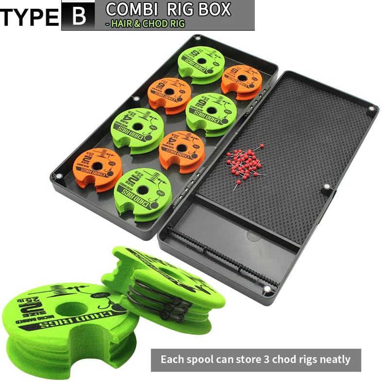 Caja de aparejos de pesca de carpa para aparejo de carpa, accesorios de aparejo de pelo, caja de almacenamiento de aparejos de extremo, multifunción - imagen 4