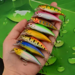 8 Uds Minnow hundimiento flotante señuelo de Pesca cebo duro anzuelos triples Swimbait aparejos de Pesca Wobbler manivela Jerkbait cebo Artificial ﻿