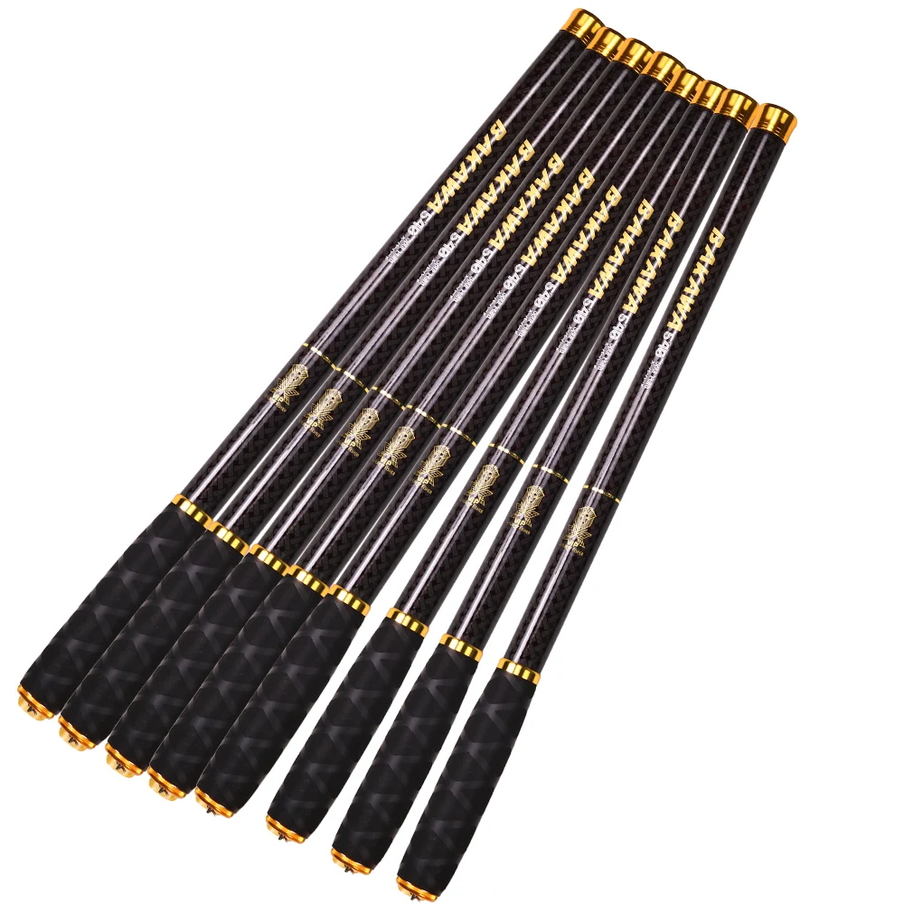 Caña de pescar telescópica BAKAWA, fibra de carbono ultraligera, 2,7 M, 3,6 M, 4,5 M, 5,4 M, 6,3 M, 7,2 M, aparejo de agua dulce - imagen 2