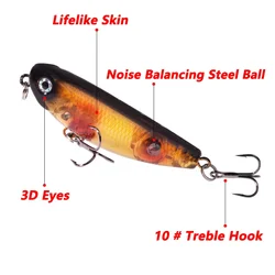 Wobbler Topwater 5,5 cm para lubina y lucio
