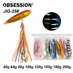 OBSESSION J25 5 unids/caja 40g-200g gomas Tai de agua salada Kabura Slider Jig cebo pesca en el mar Madai plomo rápido Inchiku señuelo de Jigging