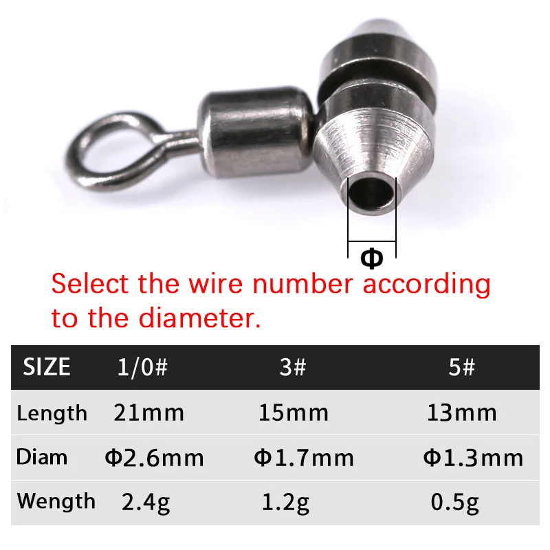 DNDYUJU suministros de pesca giratoria ballena roja rodamiento de bolas giratorios cabeza de cobre mosquetones costeros para accesorios de pesca - imagen 2