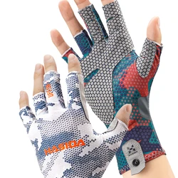 Guantes de pesca HISTAR medio dedo – Silicona antideslizante de secado rápido